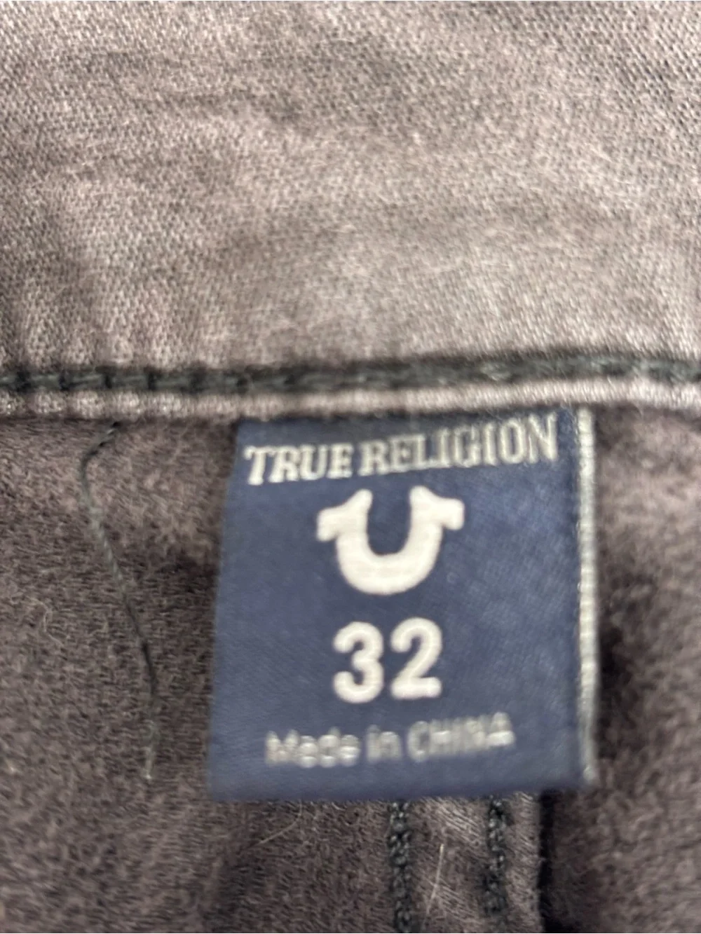 True Religion Biker Jeans Mens Size 32 Charcoal Black Rocco Moto Relaxed Skinny